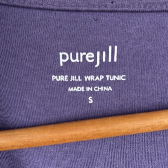 J. Jill Pure Jill Wrap Tunic Purple with 3/4 Length Sleeves Size Small - Picture 4 of 8
